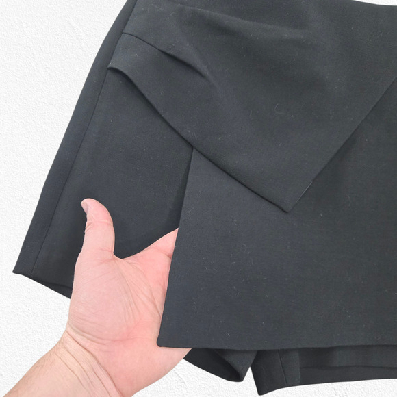 Zara Black High Waisted Basic Faux Wrap Skort Minimalist Mini Skirt Size XS - Picture 6 of 11